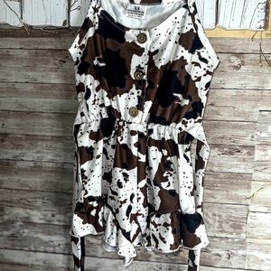 Toddler girl Cowprint romper